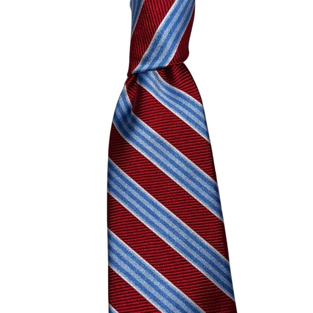 Brooks Brothers Red and Sky Blue Striped Silk Men’s Tie